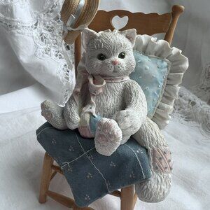 Enesco Calico Kittens 1992 Grannycore/Cottagecore "Waiting For A Friend Like You